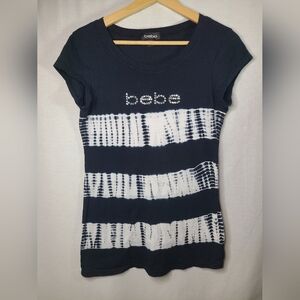 BEBE rhinestone dyed top- Size medium